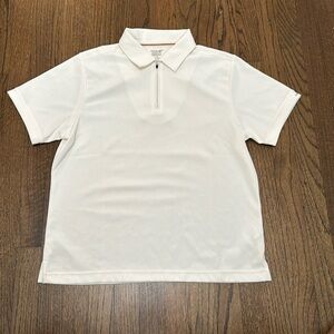 Vintage Cream Off White OOBE Hydrovent Womens Large Golf Polo Shirt 1/4 zip